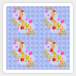 Gingham and Flowers Sticker